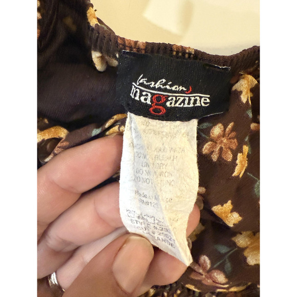 Vintage Fashion Magazine Dress Womens LG Floral Cottagecore Sundress Boho Y2K - Picture 6 of 7